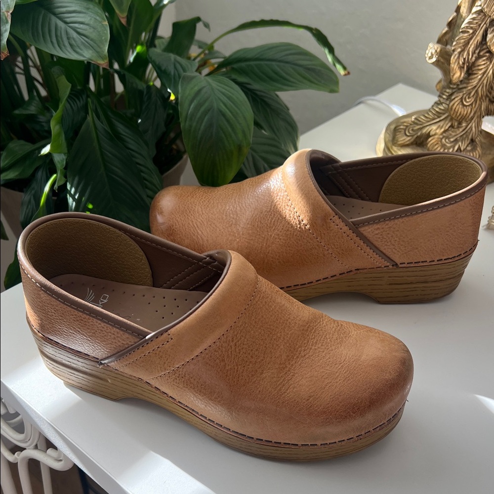 Dansko Tan Leather Clogs
